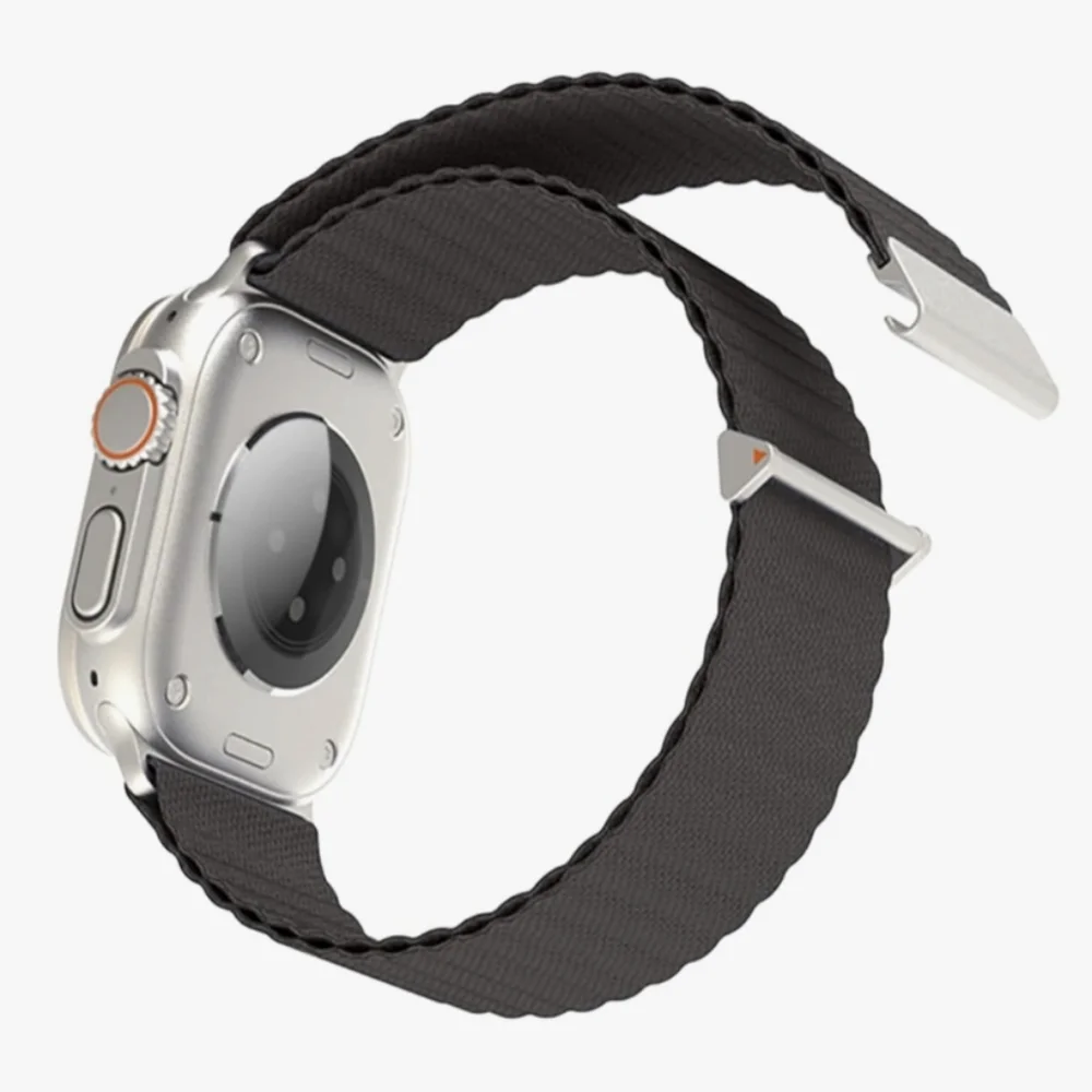 Grey Nylon Sport Loop Band Compatible with Apple Watch Band